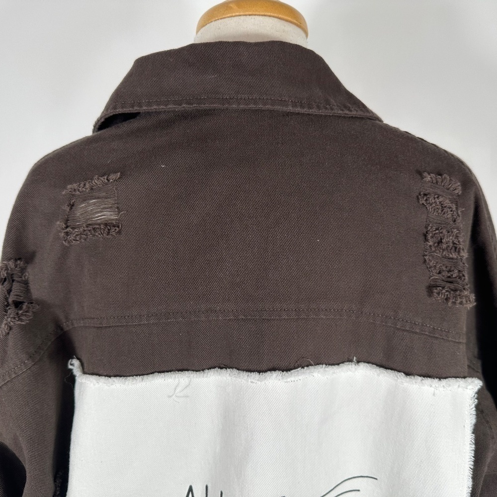 Blue B. Collection Street Wear Brown Shacked Snap Button Shirt Women Size S NWT - Picture 6 of 13